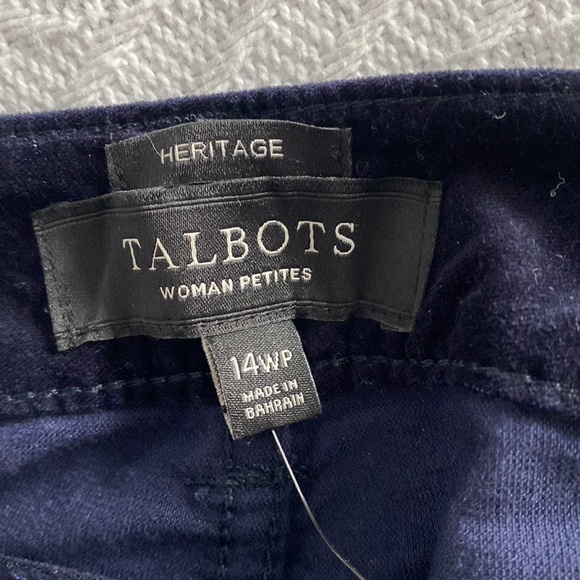 Talbots NWT navy velvet pants - Picture 4 of 6